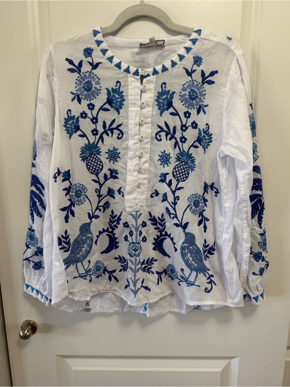 JOHNNY WAS TARRA FIELD HENLEY BLOUSE SMALL * - Picture 4 of 9